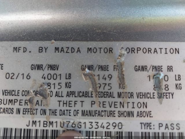 JM1BM1U76G1334290 Mazda Mazda3 I Sport