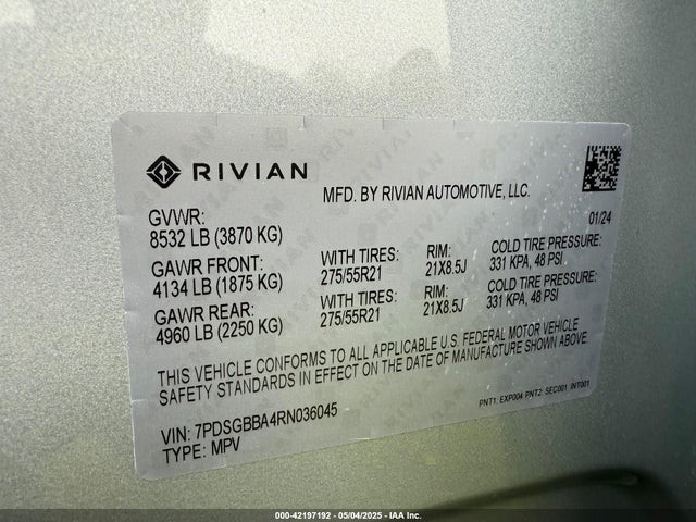 7PDSGBBA4RN036045 Rivian R1s