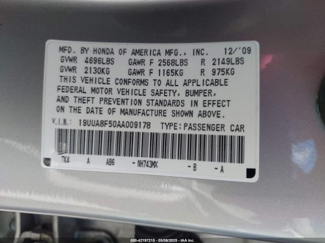 2010 ACURA TL 19UUA8F50AA009178 Photo 8