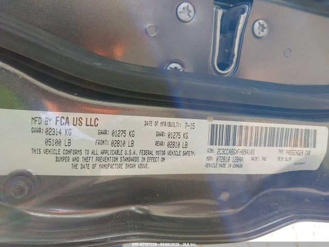 2C3CCABGXFH894103 Chrysler 300 300s