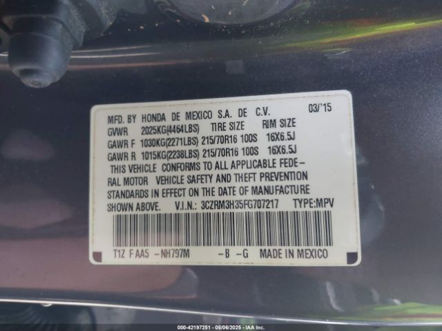3CZRM3H35FG707217 Honda CR-V LX