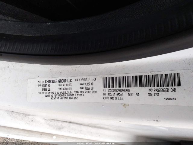 1C3CDZAG7EN225239 Dodge AVENGER SE