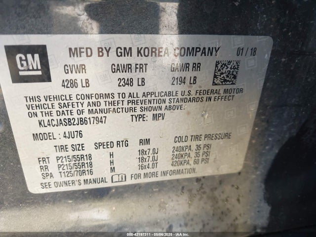 KL4CJASB2JB617947 Buick Encore Preferred