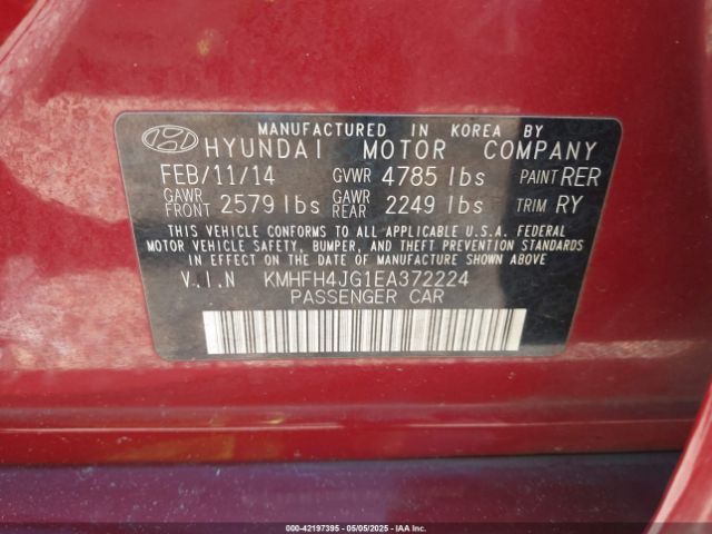 KMHFH4JG1EA372224 Hyundai Azera Limited