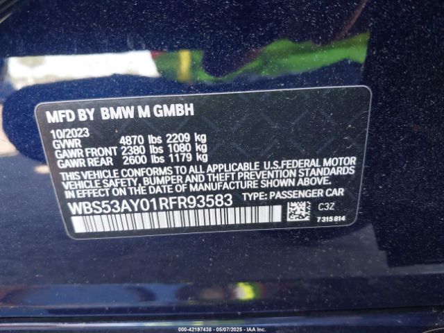 WBS53AY01RFR93583 BMW 2024