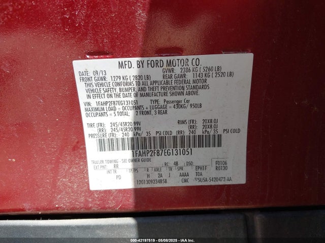 1FAHP2F87EG131051 Ford Taurus Limited