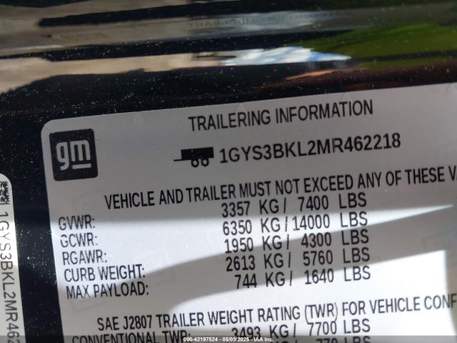 2021 CADILLAC ESCALADE 1GYS3BKL2MR462218 Photo 8