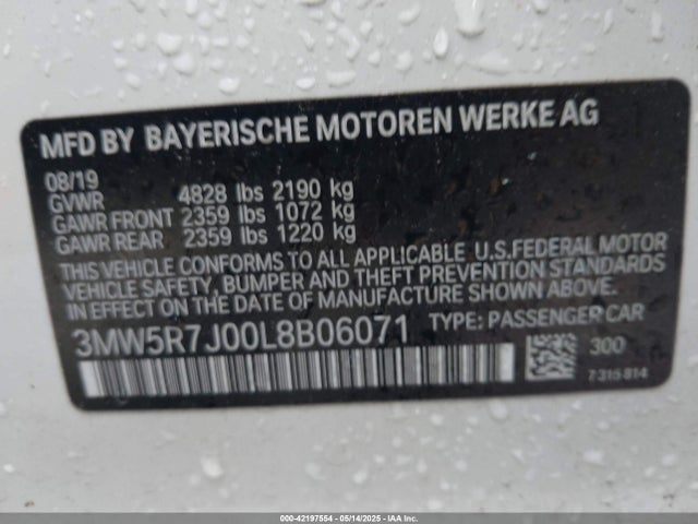 3MW5R7J00L8B06071 BMW 330I