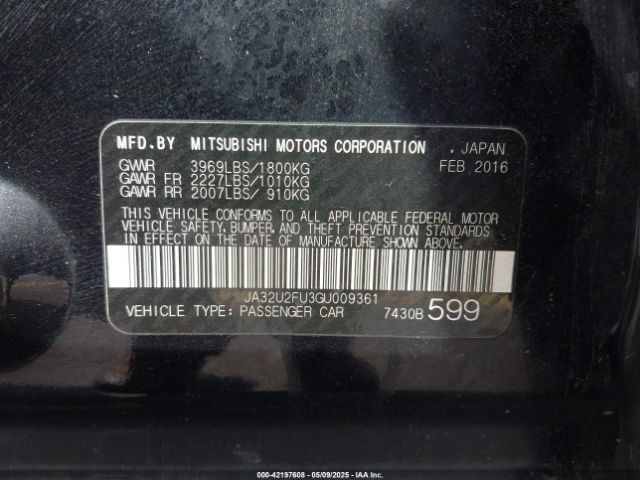 2016 MITSUBISHI LANCER JA32U2FU3GU009361 Photo 8