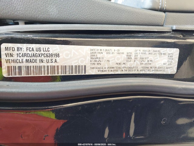 1C4RDJAGXPC639198 Dodge Durango