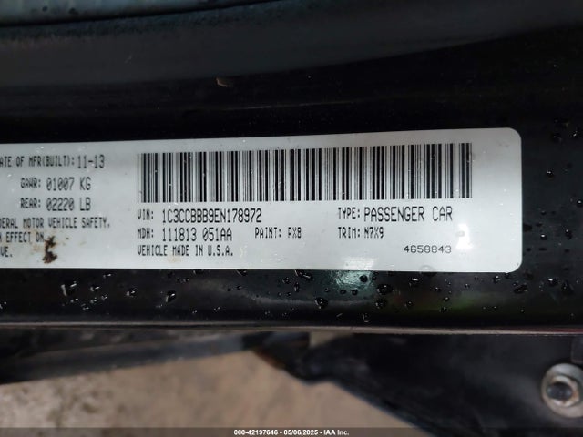 1C3CCBBB9EN178972 Chrysler 200 Touring
