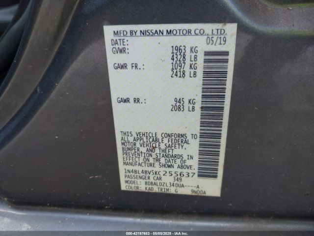 2019 NISSAN ALTIMA 1N4BL4BV5KC255637 Photo 8