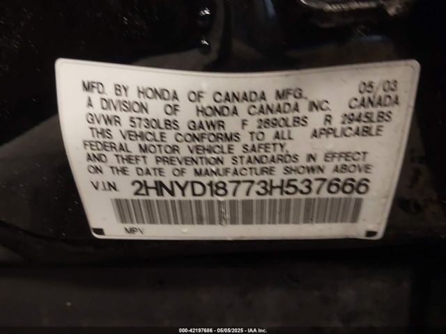 2003 ACURA MDX 2HNYD18773H537666 Photo 8