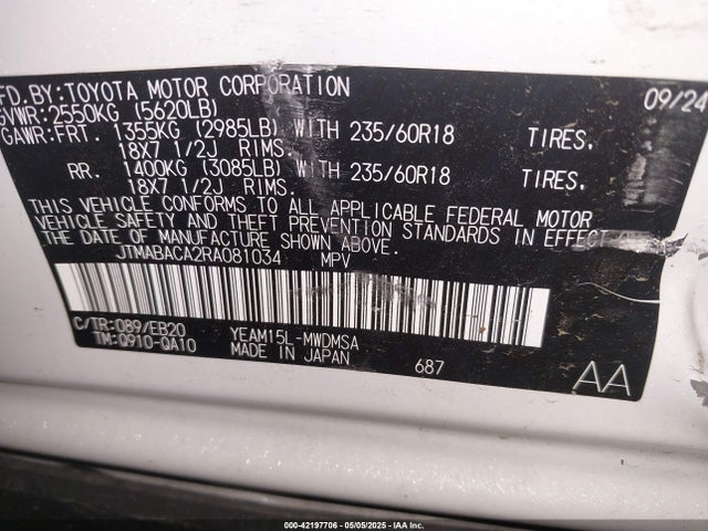 Toyota 1ym motor 2024 JTMABACA2RA081034 Image 9