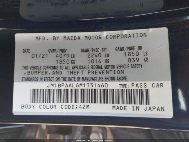 2021 MAZDA MAZDA3 JM1BPAAL6M1331460 Photo 8