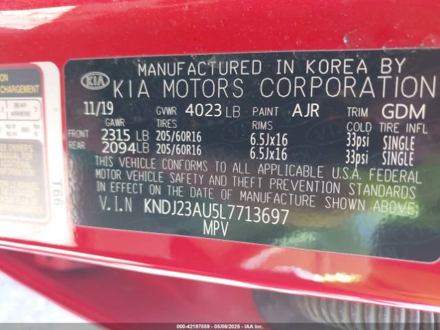 KNDJ23AU5L7713697 KIA SOUL LX