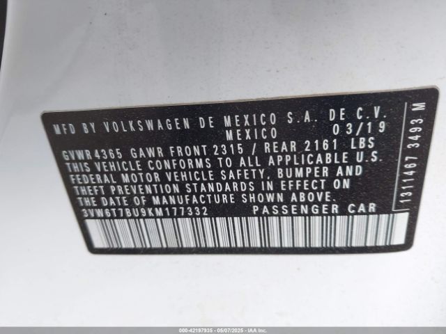 3VW6T7BU9KM177332 Volkswagen JETTA GLI