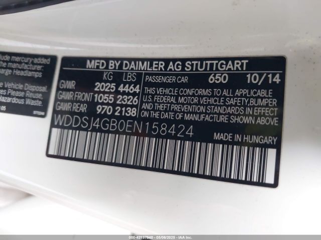 WDDSJ4GB0EN158424 Mercedes-Benz CLA 250 4MATIC