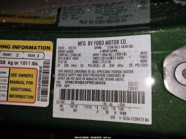 2023 FORD BRONCO SPORT 3FMCR9B63PRD36059 Photo 8