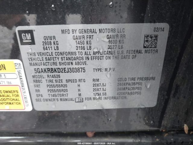 5GAKRBKD2EJ303875 Buick Enclave Leather
