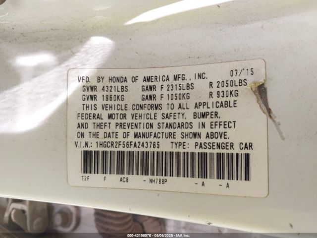 1HGCR2F56FA243785 Honda Accord Sport