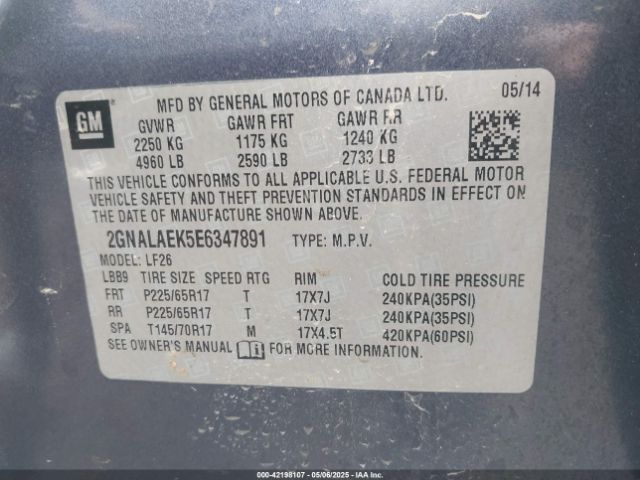 2GNALAEK5E6347891 Chevrolet EQUINOX LS
