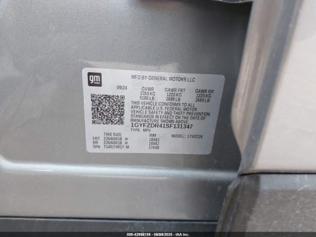1GYFZDR41SF131347 Cadillac Xt4 Awd Premium Luxury