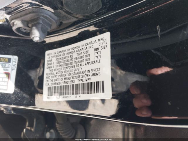2HKRM3H71FH512683 Honda Cr-v Ex-l