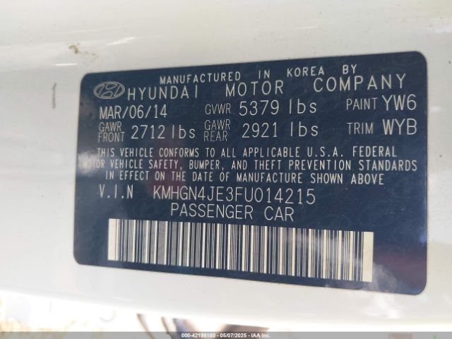 2015 HYUNDAI GENESIS KMHGN4JE3FU014215 Photo 8