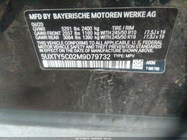 2021 BMW X3 5UXTY5C02M9D79732 Photo 8