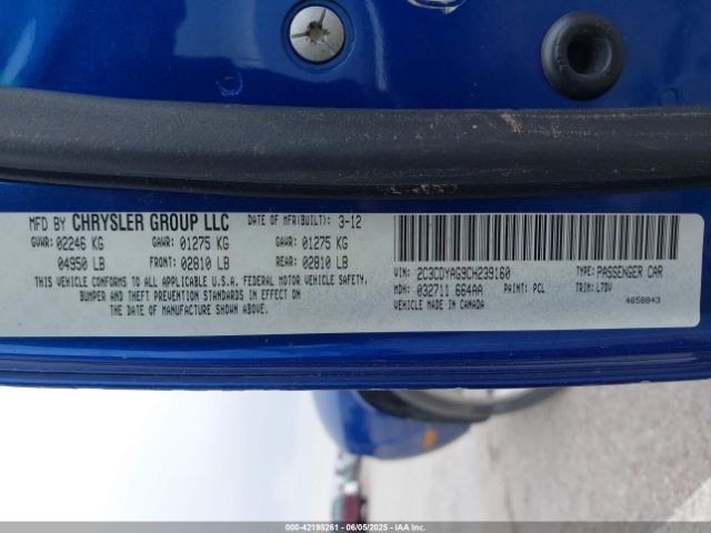 2012 DODGE CHALLENGER 2C3CDYAG9CH239160 Photo 8