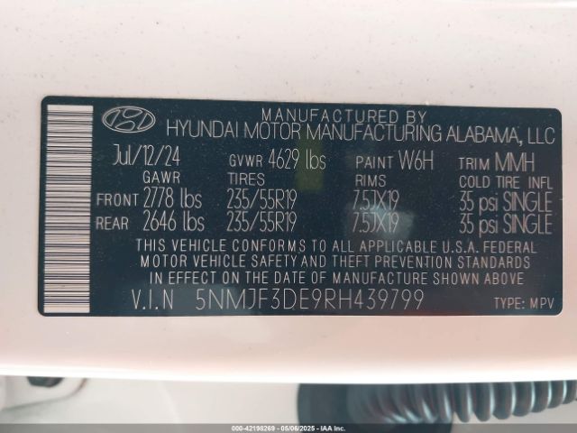 2024 HYUNDAI TUCSON 5NMJF3DE9RH439799 Photo 8