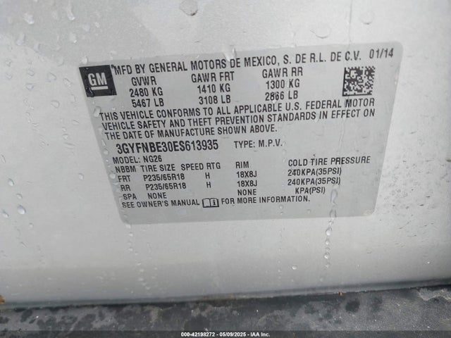 2014 CADILLAC SRX 3GYFNBE30ES613935 Photo 8