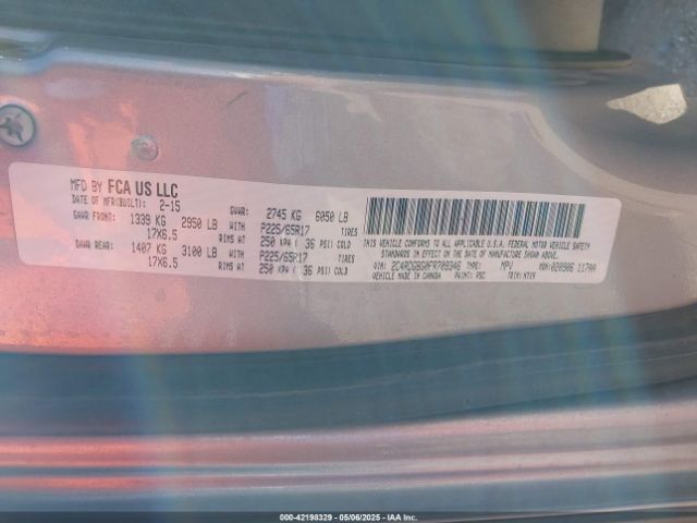 2C4RDGBG0FR709346 Dodge Grand Caravan Se Plus