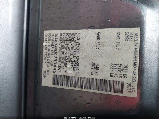 1N4AL3AP8JC299445 Nissan Altima 2.5 Sr