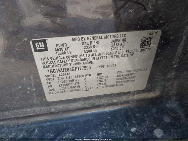 1GC1KUE84GF177596 Chevrolet Silverado 2500hd Wt