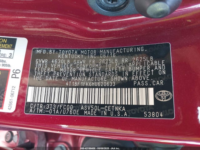 Toyota CAMRY LE 2017 4T1BF1FK6HU620633 Image 9