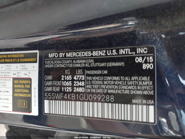 55SWF4KB1GU099288 Mercedes-Benz C-Class
