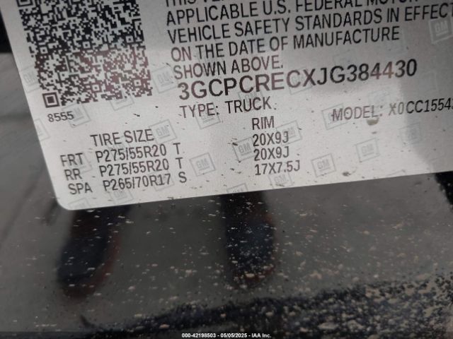 3GCPCRECXJG384430 Chevrolet Silverado 1500 1lt