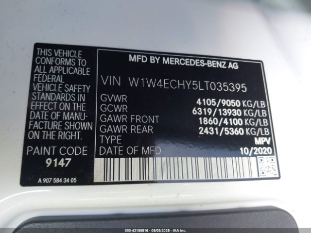 W1W4ECHY5LT035395 Mercedes-Benz Sprinter 2500 High Roof V6