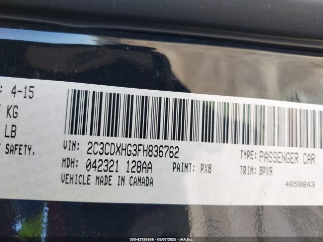 2C3CDXHG3FH836762 Dodge Charger Sxt