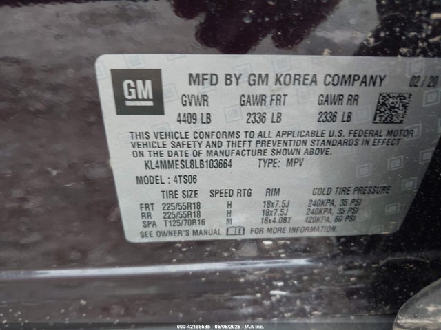 KL4MMESL8LB103664 Buick l3t - sidi, vvt, alum