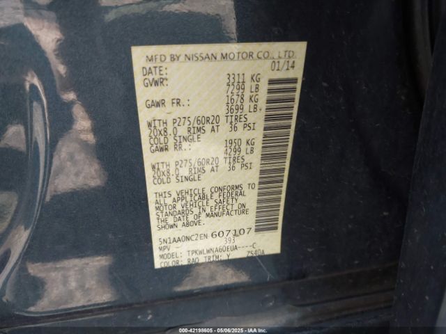 5N1AA0NC2EN607107 Nissan Armada Platinum