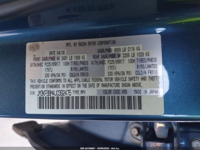 JM3KFBBM4J0392475 Mazda CX-5 SPORT