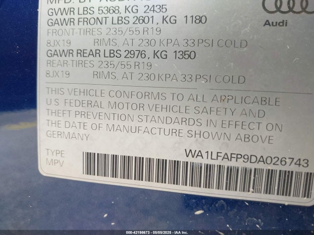 2013 AUDI Q5 WA1LFAFP9DA026743 Photo 8