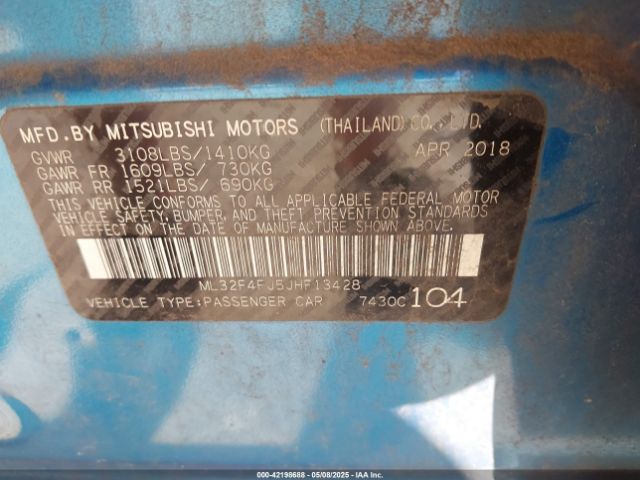 2018 MITSUBISHI MIRAGE G4 ML32F4FJ5JHF13428 Photo 8