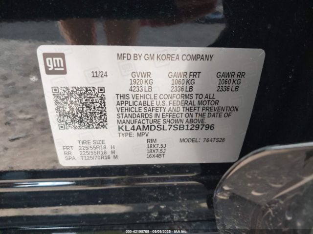 KL4AMDSL7SB129796 Buick Encore Gx Sport Touring Fwd