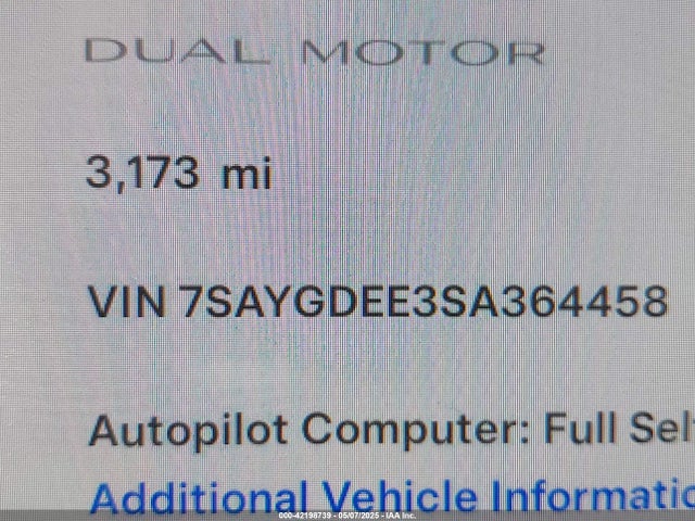 2025 TESLA MODEL Y 7SAYGDEE3SA364458 Photo 8