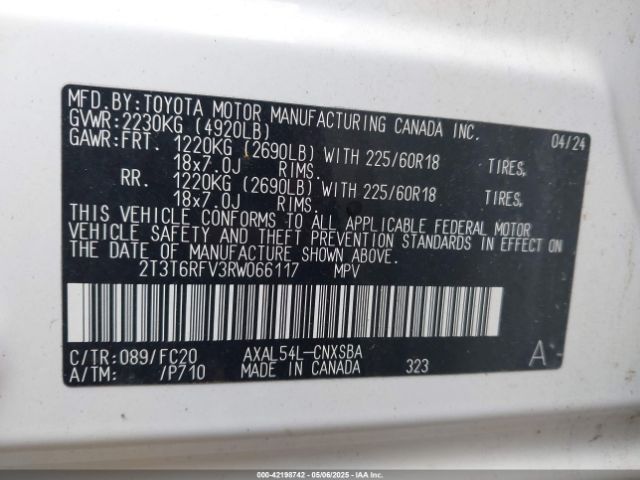 2024 TOYOTA RAV4 HYBRID 2T3T6RFV3RW066117 Photo 8