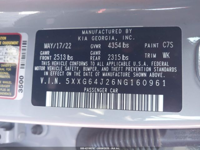 2022 KIA K5 5XXG64J26NG160961 Photo 8